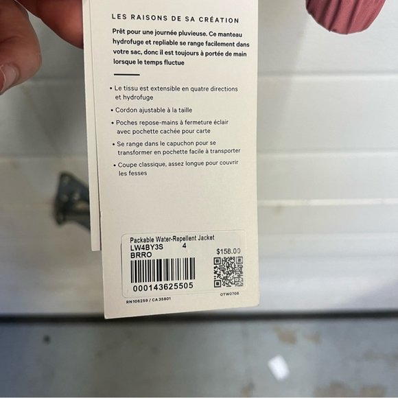 NWT Lululemon Packable Water-Repellent Jacket - Brier Rose - Picture 12 of 16